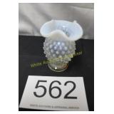 Moonstone Opalescent Hobnail Small Bud Vase
