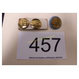 (3) Vtg. Gold Tone U.S. Military Pin