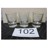 (3) Barclay's 2.5 oz. Vodka Glasses