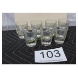(7) Heavy Duty Shot Glasses w/White Marked Line