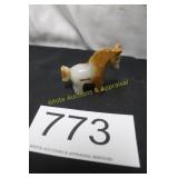 Vtg. Hand Carved Banded Onyx Horse Figurines