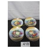 (12) Hand Painted Decorative Fruit Wall Plates