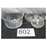 3 Section Relish Bowl & Basketweave Pattern Bowl