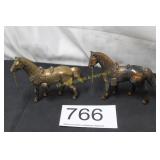 Pair of 1950's Cast Metal Western Parade Horses