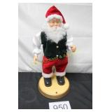 Animated Dancing Santa Figure on Wood Base