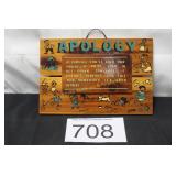 Vintage Yellowstone National Park 'Apology' Sign