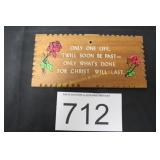 Vintage Religious Wood Plaque