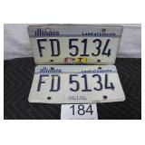 Pair of Illinois License Plate / FD5134 - (83/85)