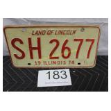 Illinois License Plate / SH-2677 - (1974)