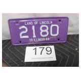 Illinois License Plate / 2180 - (1964)