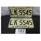 Pair of Illinois License Plate / LK-5545 - (1971)