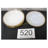 (6) Fire King White Milk Glass Saucer/Plates