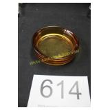 Vintage Amber Glass 'Coin' Ashtray