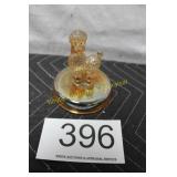 Iridescent Amber Glass Trinket/Jewelry Box