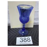 Bicentennial Fostoria Cobalt Blue Goblet w/Candle