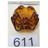 Vintage Textured Art Glass Nesting Ashtrays