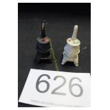 Vintage Cast Iron Pot Belly Stove S & P Shakers