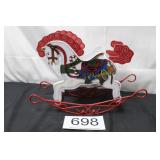 Hand Painted Wood & Metal Rocking Horse