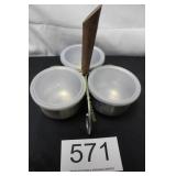 MCM Stainless Steel Triple Condiment Server Set