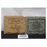 Pair of Cast Stone Memoria Garden Plaques