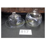Elegant Clear Glass Serving Duo