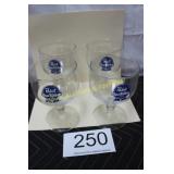 (4) Vtg. Pabst Blue Ribbon Beer Goblets
