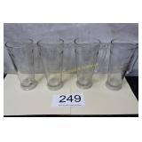 Set of (4) Falstaff Beer Glass - Embossed Emble
