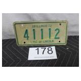 Illinois License Plate / 41-112 - ( 1973)