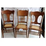 Set of (3) Antique Pressed Back Chairs