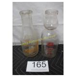 (2) Qt. Milk Bottles - Midwest & Meadow Gold