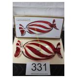 Glass Peppermint Candy Christmas Tray