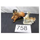 Pair of Ceramic Glazed Horses