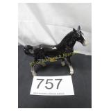 Vintage 1958 High-Gloss Ceramic Horse Figurine