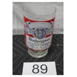 Vtg. Budweiser Label Beer Glass w/Pedestal Bottom