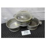 (3) Guardian Ware Round Pots