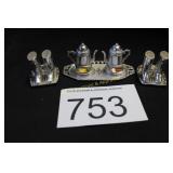 Silver Tone Souvenir S & P Shaker Sets - (3)