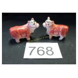 Vtg. Ceramic 'Prize Bull' S & P Shaker Set