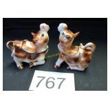 Vintage 'Laughing Cow' Figural S & P Shaker Set