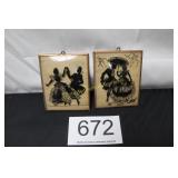 Pair of MCM Silhouette Colonial Framed Scenes