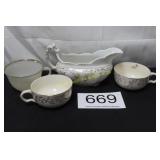 Collections of Tea Cups & Gravy Boat