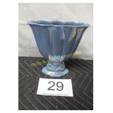 Vintage Art Deco Fan Seahorse Vase - Blue