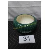 MCM Green Drip Glaze Ribbed Ceramic Planter