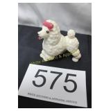 Vintage Small French Poodle Figurine w/Red Bow