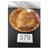 Large Glazed Yellow Ware Dinner/Serving Plate