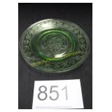 Green Depression Glass 'Clover Leaf' Pattern Plate