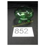 Vtg. Emerald Green 3 Footed 'Burple' Bowl