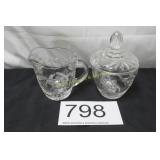 Star and Fan Design Cream & Sugar Set