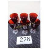 Set of (6) A/H Boopie Ruby Red 4 oz. Glasses