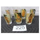 Group of (7) Vtg. Sip n Strip Glasses