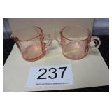 Pink Depression Glass Cream & Open Sugar
